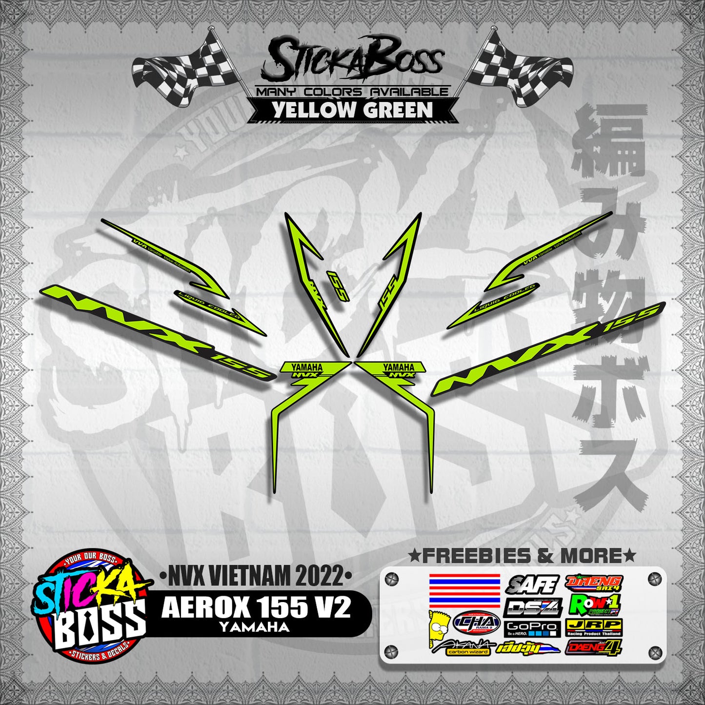 AEROX 155 V2 ( NVX VIETNAM 2022 DECALS )【WITH FREEBIES】