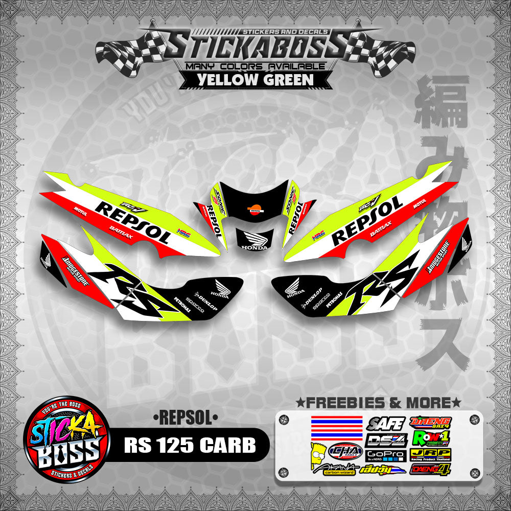 RS 125 CARB STICKER DECALS ( REPSOL )【WITH FREEBIES】