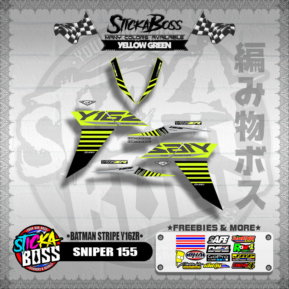 SNIPER 155 DECALS ( BATMAN STRIPE Y16ZR )【WITH FREEBIES】