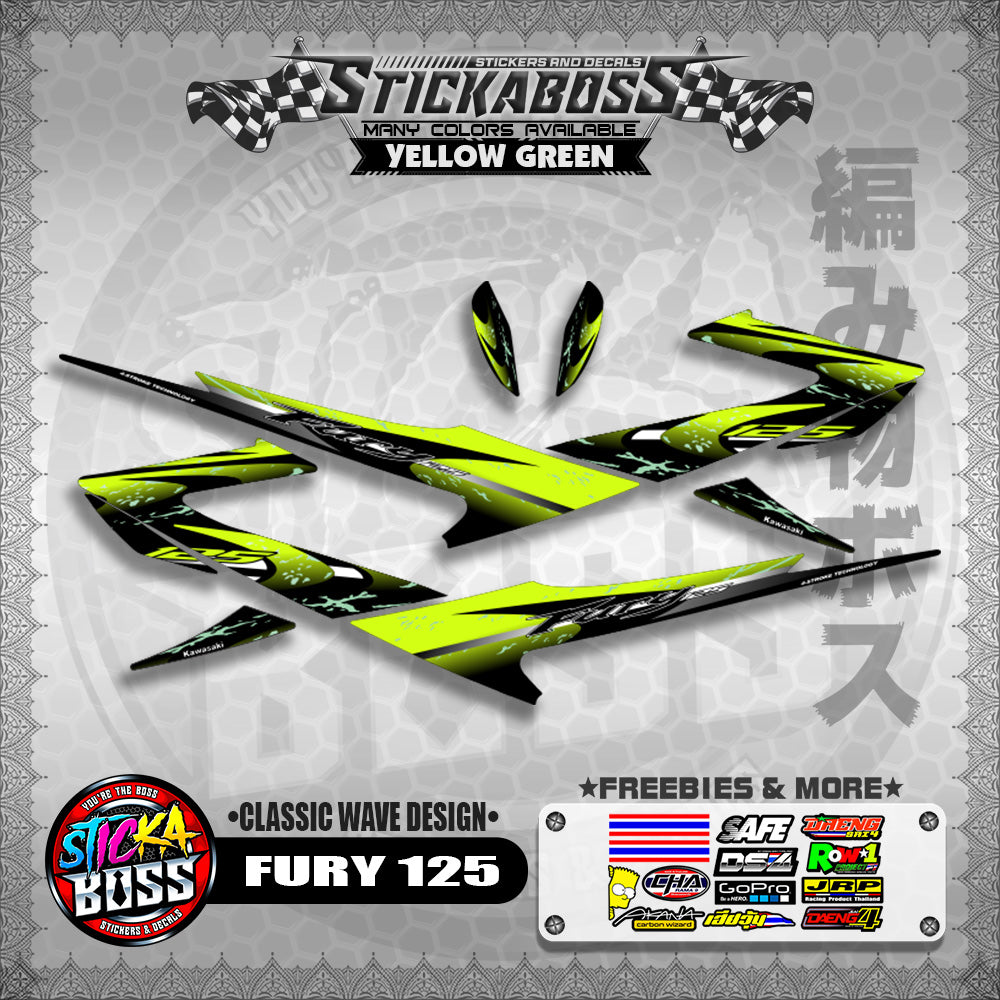 FURY 125 STICKER DECALS ( CLASSIC WAVE DESIGN )【WITH FREEBIES】