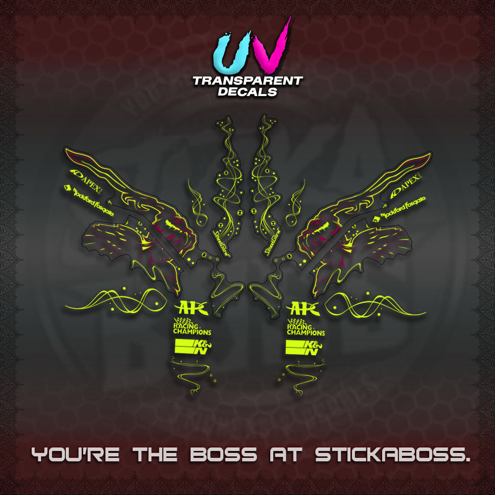 AEROX V3 ALPHA TURBO UV TRANSPARENT DECALS (SUKI 2FAST & 2FURIOUS)STICKER DECALS By STICKABO