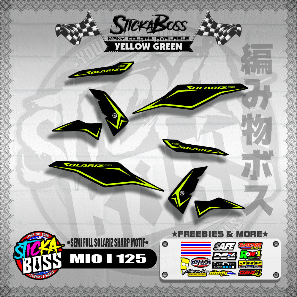 MIO I 125 MALAYSIAN DECALS ( SEMI FULL SOLARIZ SHARP MOTIF )【WITH FREEBIES】