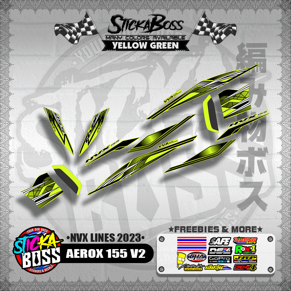 AEROX 155 V2 MALAYSIAN DECALS ( NVX LINES 2023 )【WITH FREEBIES】