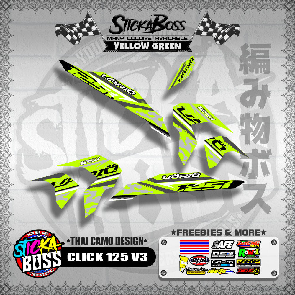 CLICK 125i V3 DECALS ( THAI CAMO DESIGN )【WITH FREEBIES】