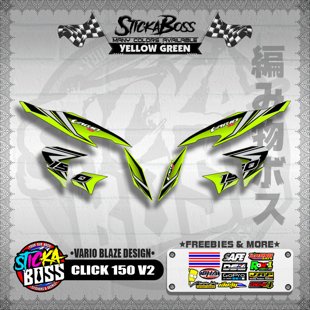CLICK 150 V2 DECALS ( VARIO BLAZE DESIGN )【WITH FREEBIES】