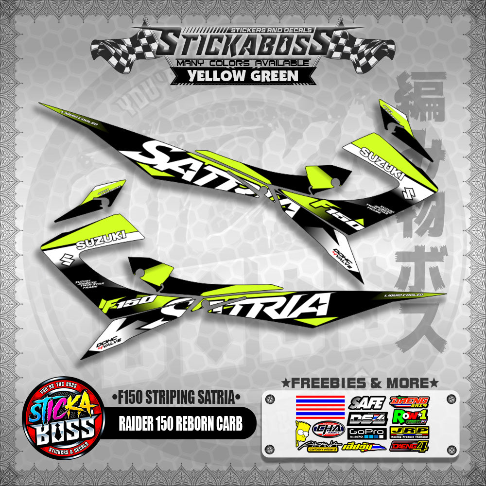 RAIDER 150 REBORN CARB STICKER DECALS ( F150 STRIPING SATRIA )【WITH FREEBIES】