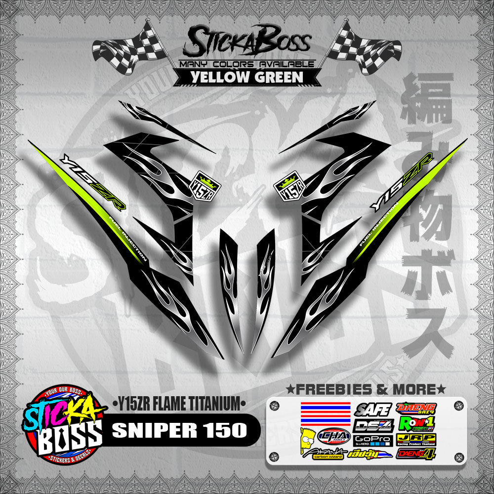 SNIPER 150 DECALS ( Y15ZR FLAME TITANIUM )【WITH FREEBIES】
