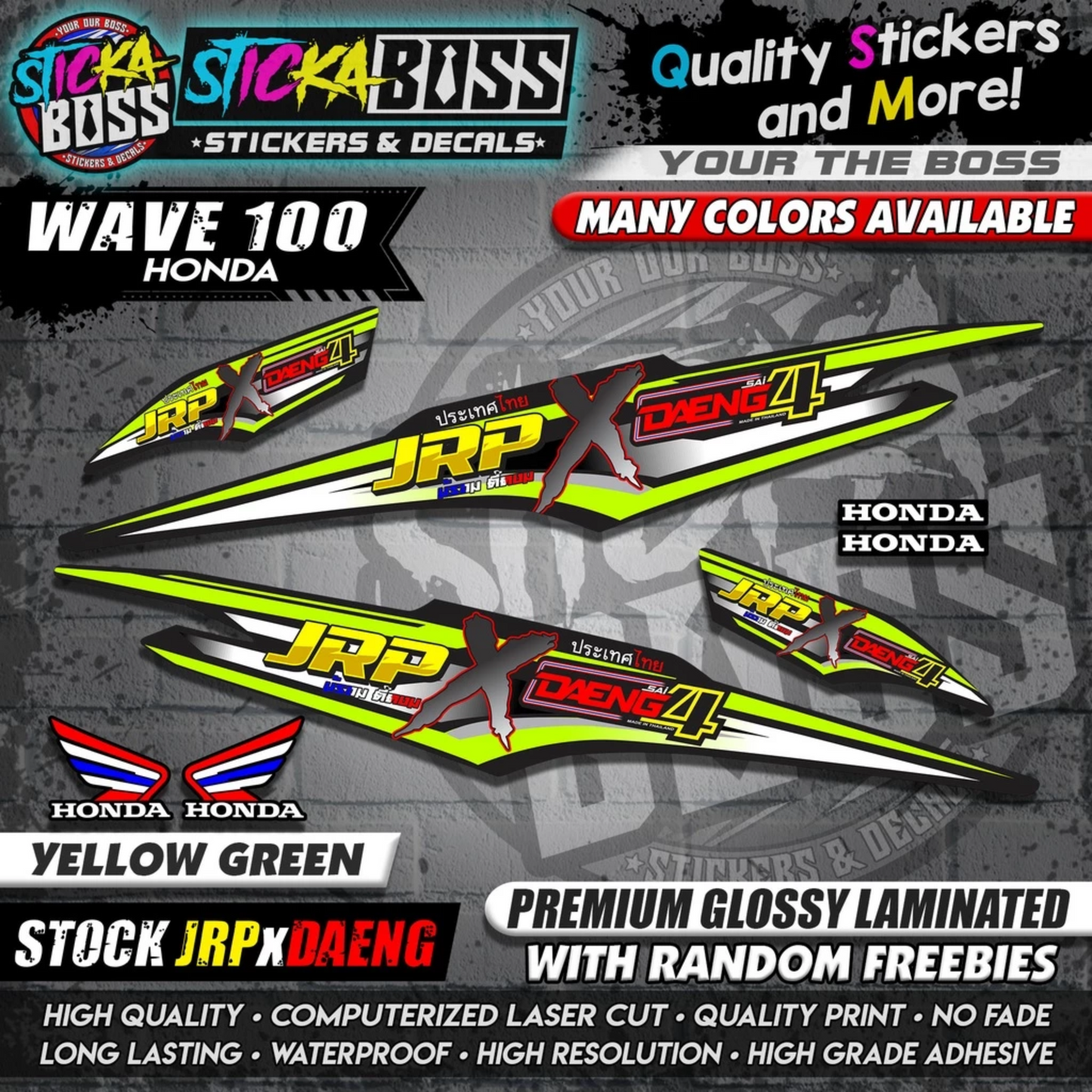HONDA WAVE 100 Thai Decals ( Stock JRP x DAENG )【WITH FREEBIES】