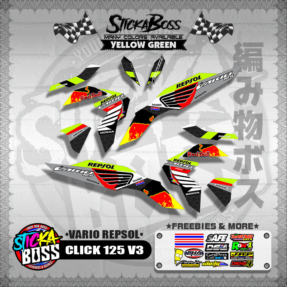 CLICK 125 V3 DECALS ( VARIO REPSOL )【WITH FREEBIES】