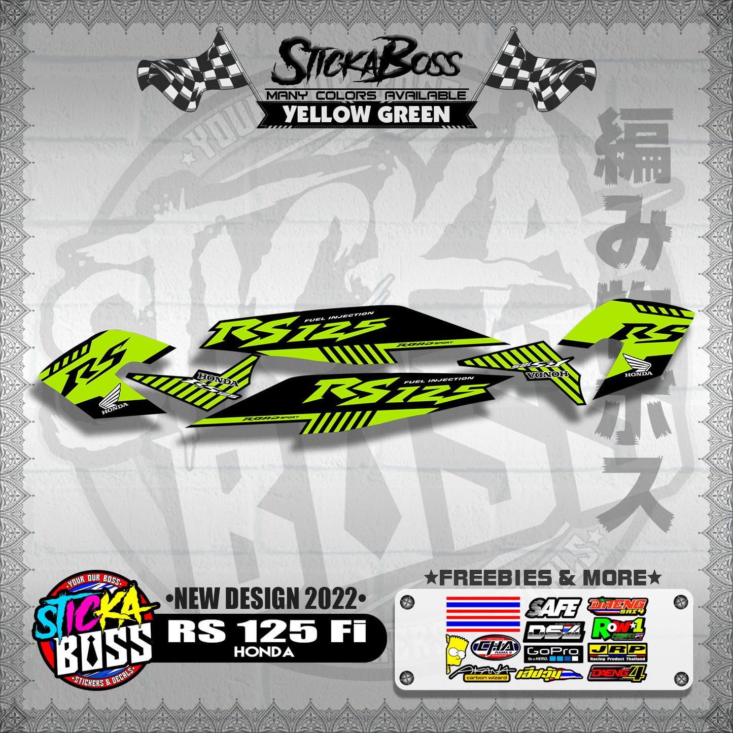 RS 125 Fi DECALS ( NEW DESIGN 2022 )【WITH FREEBIES】