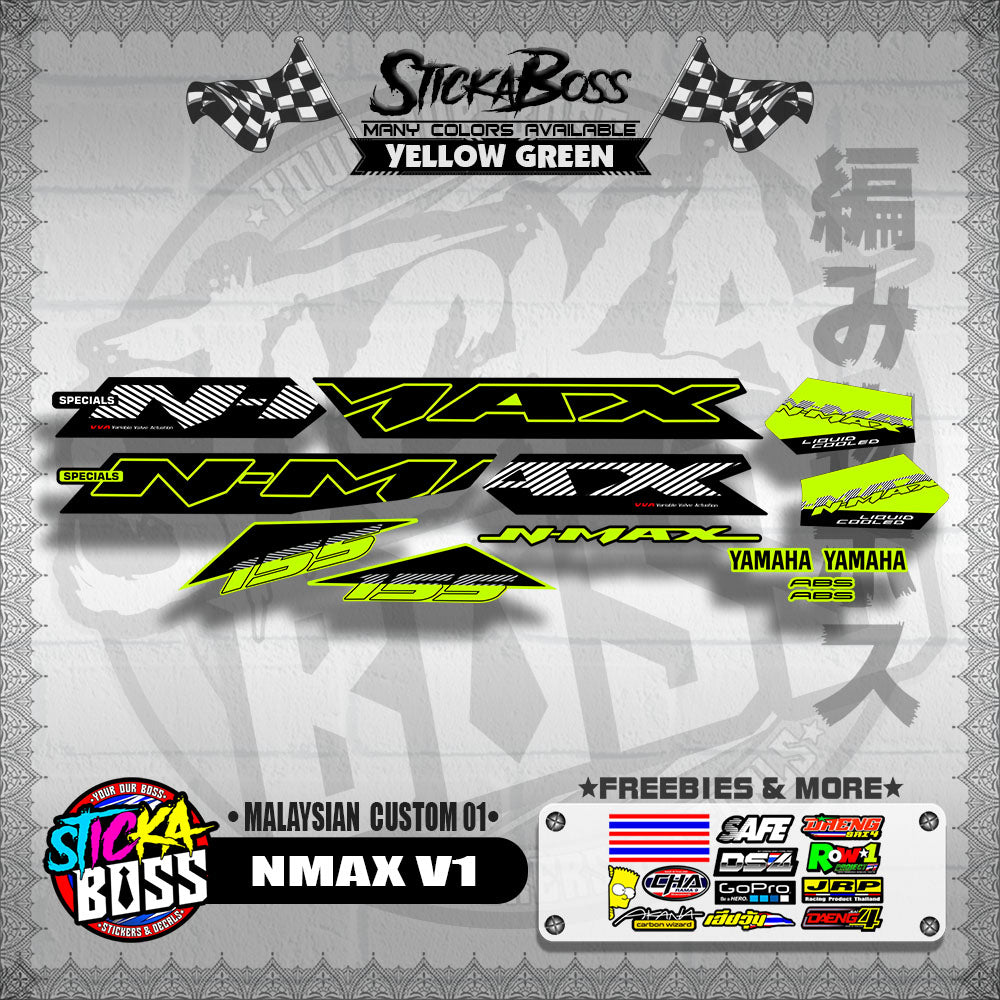 NMAX V1 DECALS ( MALAYSIAN CUSTOM 01 )【WITH FREEBIES】