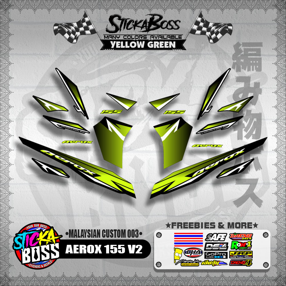 AEROX 155 V2 DECALS ( MALAYSIAN CUSTOM 003 )【WITH FREEBIES】
