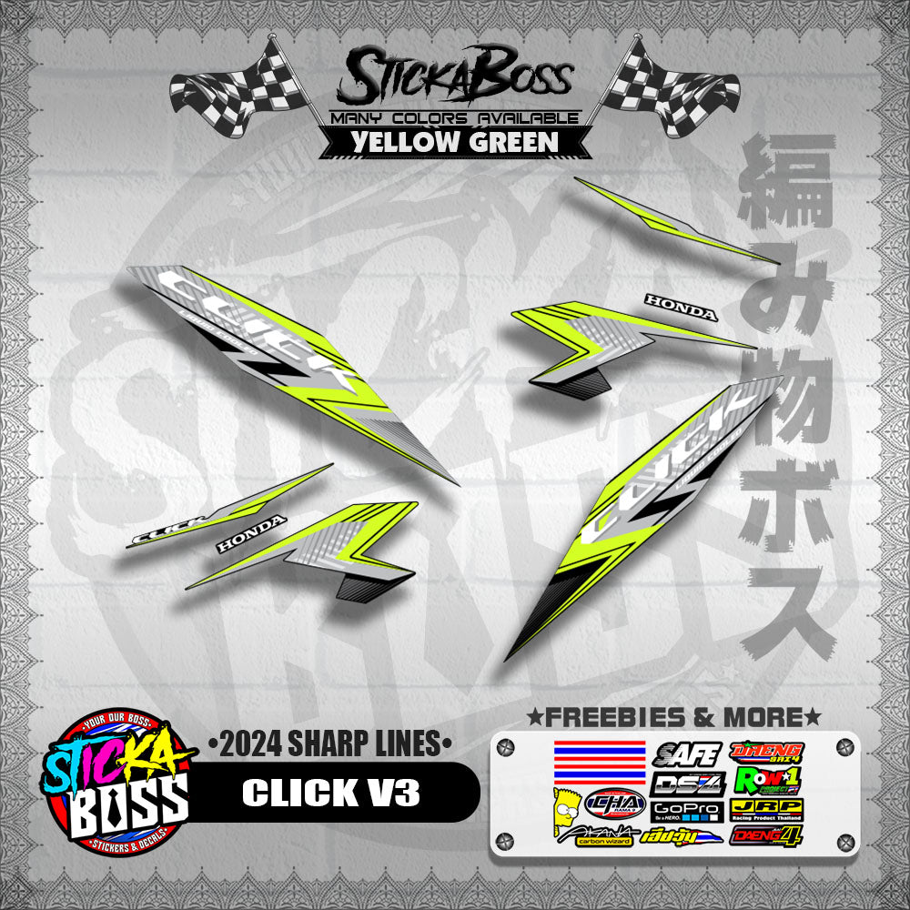 CLICK V3 DECALS ( 2024 SHARP LINES )【WITH FREEBIES】