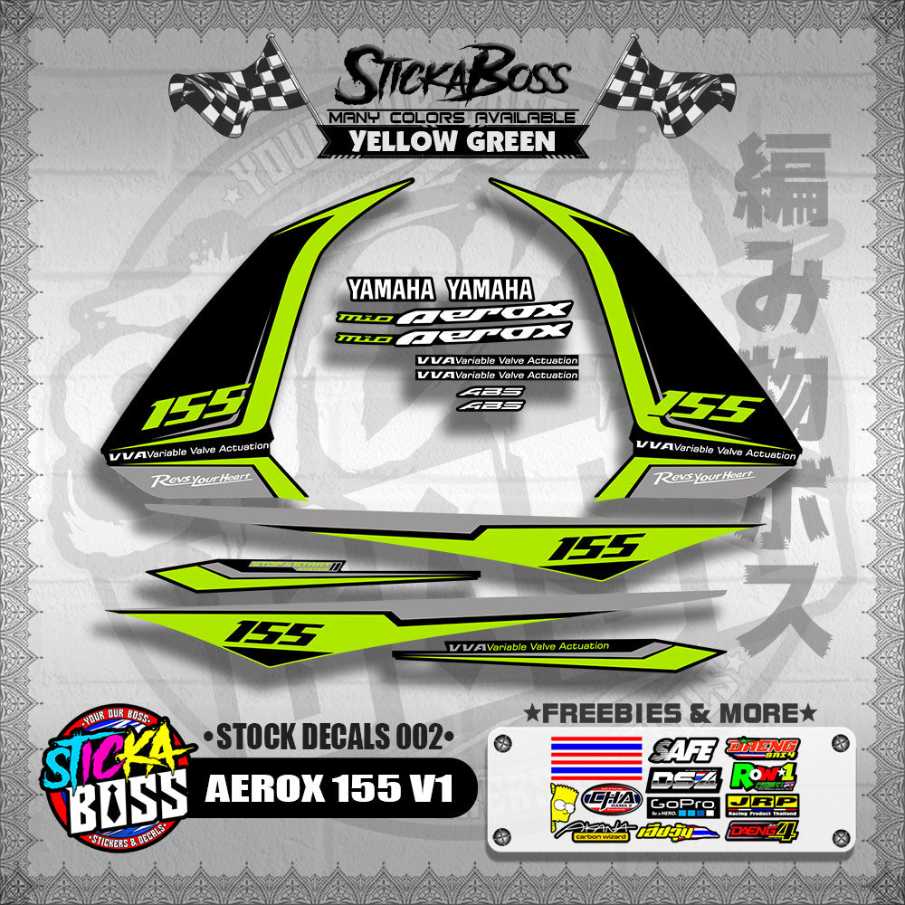AEROX 155 V1 ( STOCK DECALS 002 )【WITH FREEBIES】