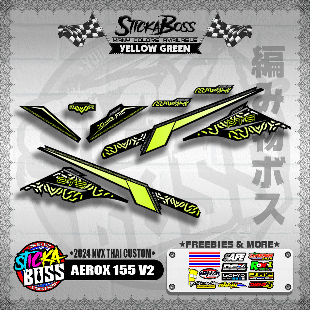 AEROX 155 V2 DECALS ( 2024 NVX THAI CUSTOM )【WITH FREEBIES】