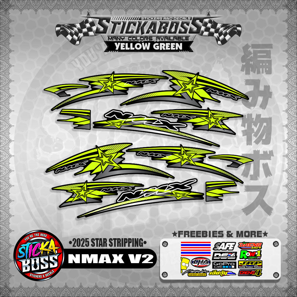 NMAX V2 STICKER DECALS ( 2025 STAR STRIPPING )【WITH FREEBIES】