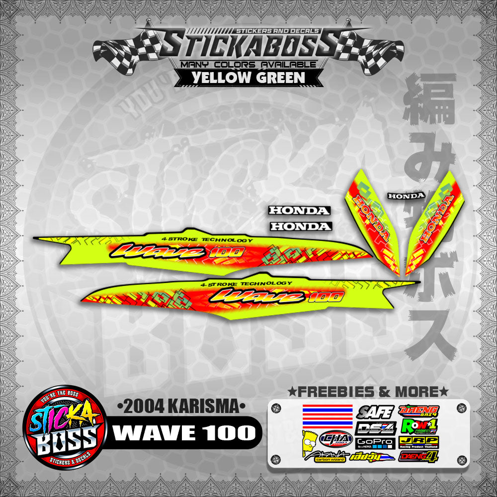 WAVE 100 STICKER DECALS ( 2004 KARISMA )【WITH FREEBIES】