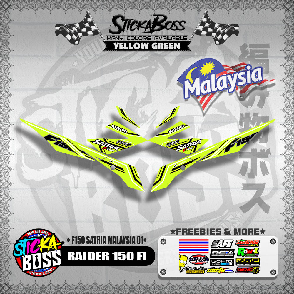 RAIDER 150 FI MALAYSIAN DECALS ( F150 SATRIA MALAYSIA 01 )【WITH FREEBIES】