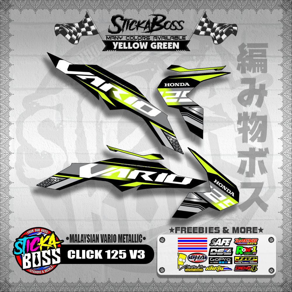 CLICK 125 V3 DECALS ( MALAYSIAN VARIO METALLIC )【WITH FREEBIES】