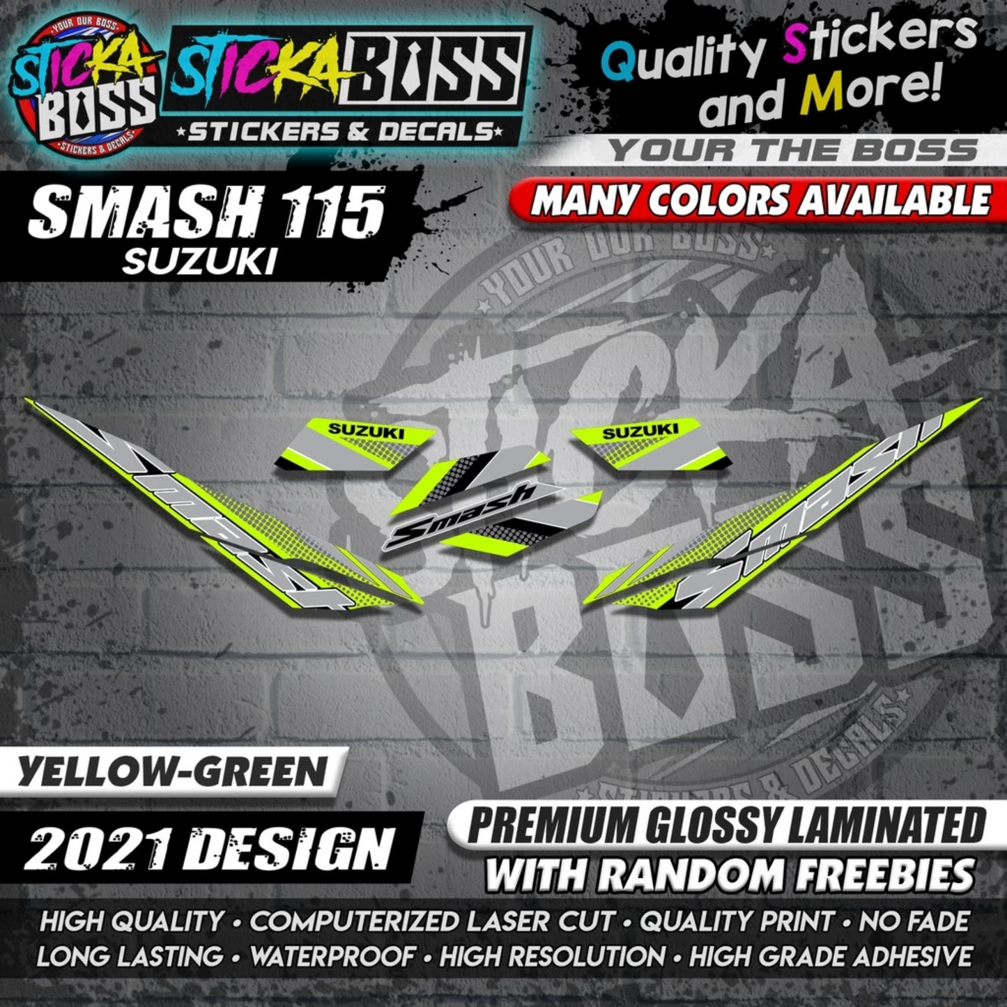 Suzuki Smash 115 Stock Decals ( 2021 DESIGN )【WITH FREEBIES】