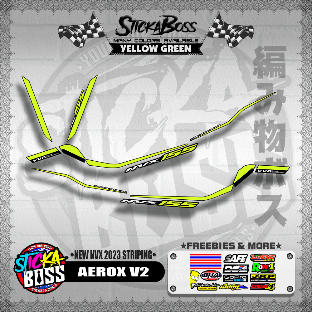 AEROX V2 MALAYSIAN DECALS ( NEW NVX 2023 STRIPING )【WITH FREEBIES】
