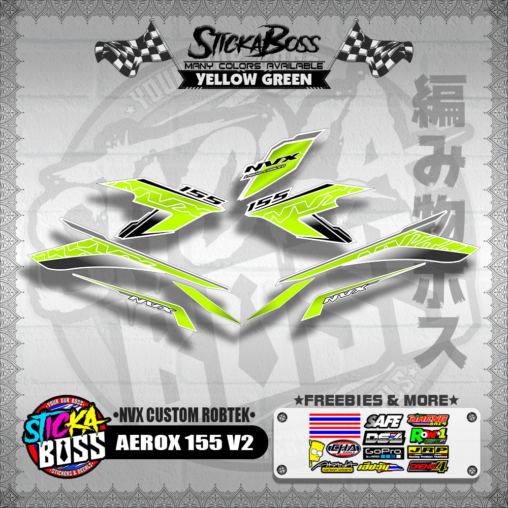AEROX 155 V2 DECALS ( NVX CUSTOM ROBTEK )【WITH FREEBIES】