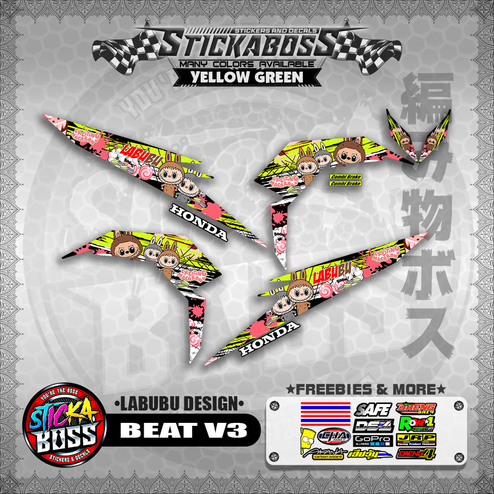 BEAT V3 STICKER DECALS ( LABUBU DESIGN )【WITH FREEBIES】