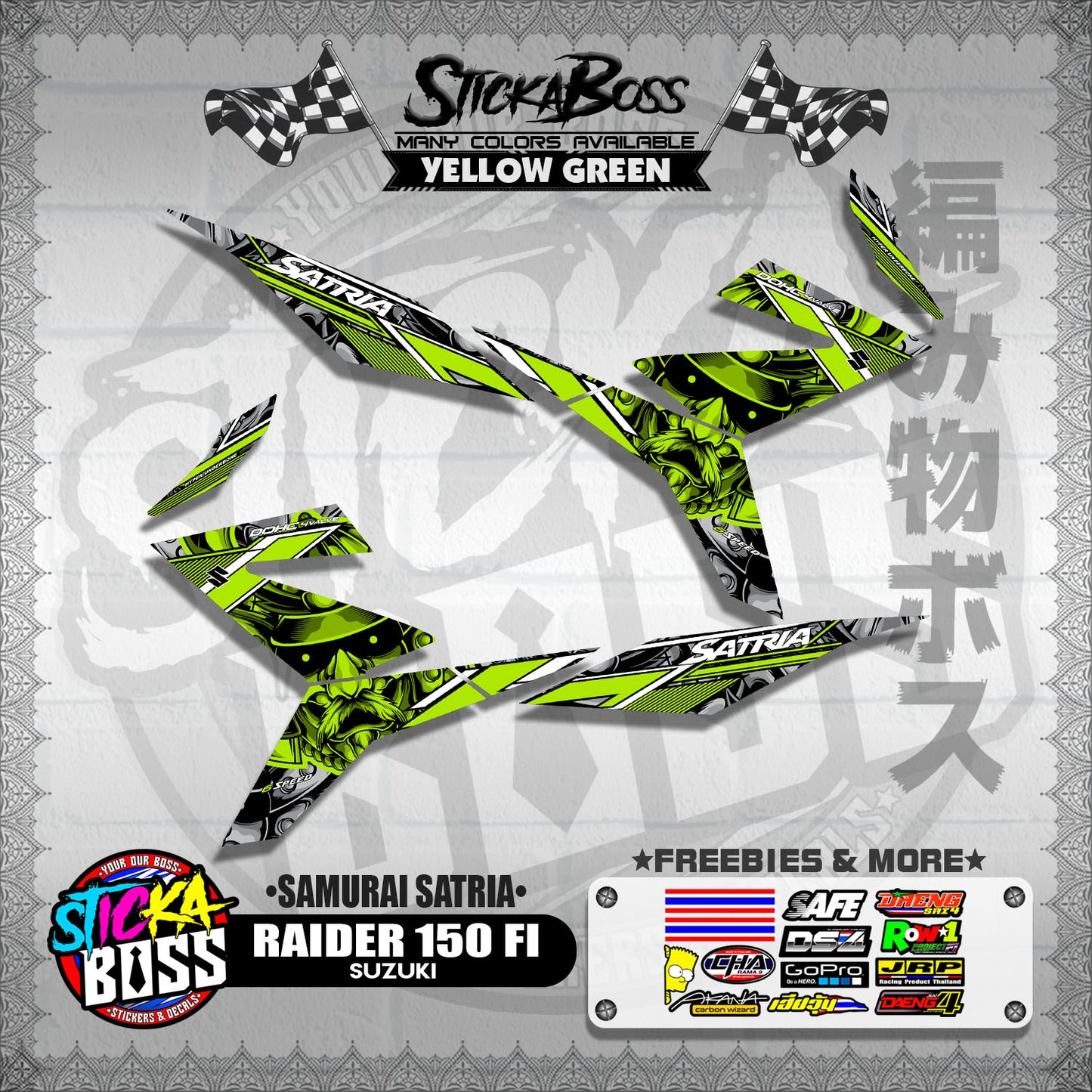 RAIDER 150 FI DECALS ( SAMURAI SATRIA )【WITH FREEBIES】