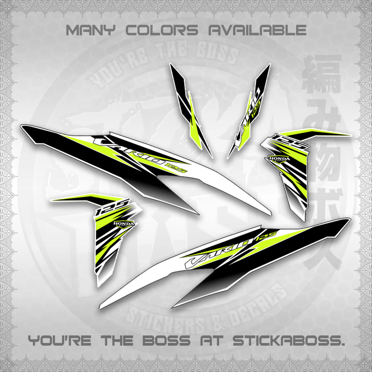 CLICK 125 V2 MALAY INDO CONCEPT ( FOR WHITE VARIO STRIPING SLASH ) STICKER DECALS By STICKABOSS