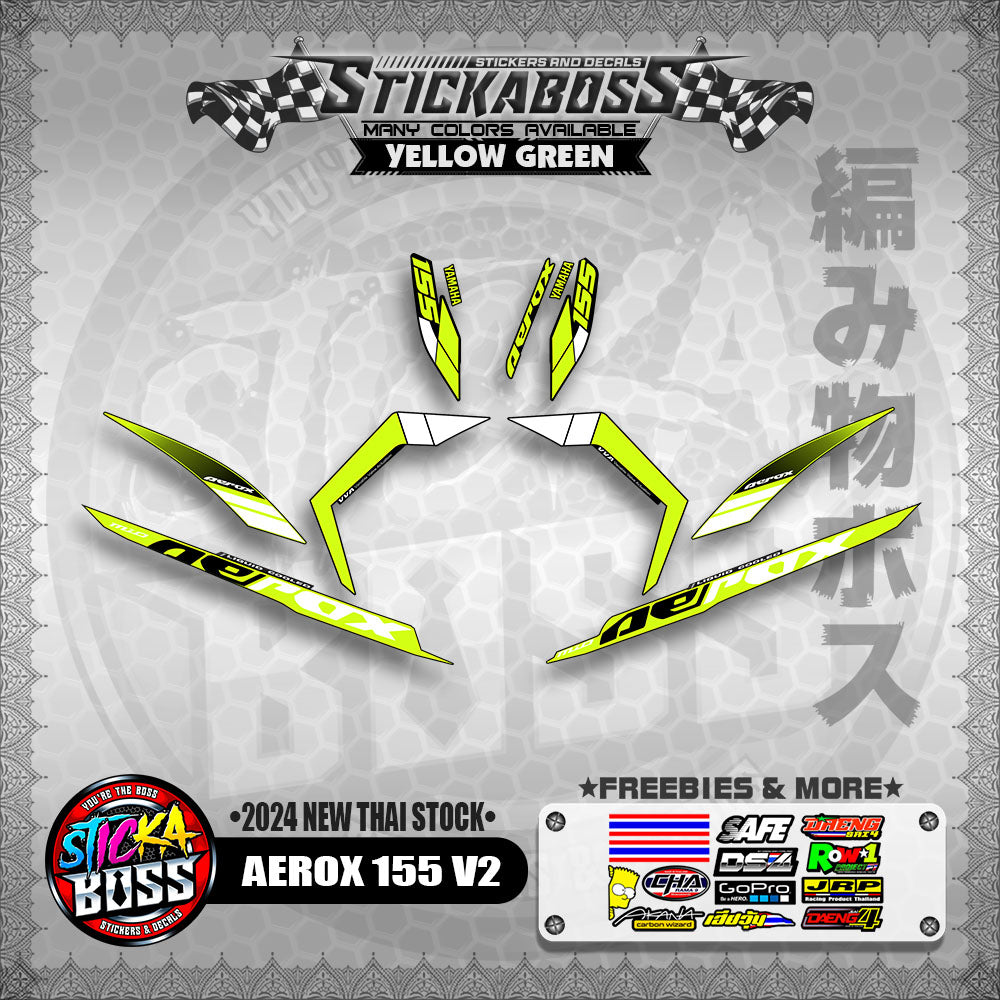 AEROX 155 V2 STICKER DECALS ( 2024 NEW THAI STOCK )【WITH FREEBIES】