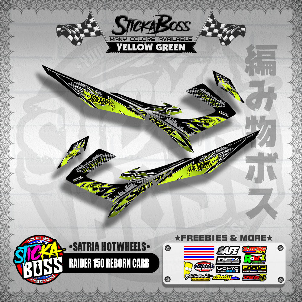 RAIDER 150 REBORN CARB DECALS ( SATRIA HOTWHEELS )【WITH FREEBIES】
