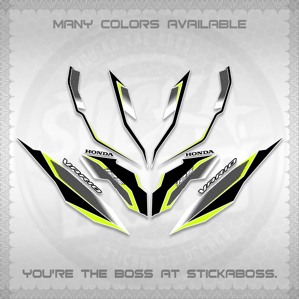 CLICK 125 V3 VARIO DECALS (2026 INDO HONEYCOMB DESIGN) STICKER DECALS By STICKABOSS (Copy)