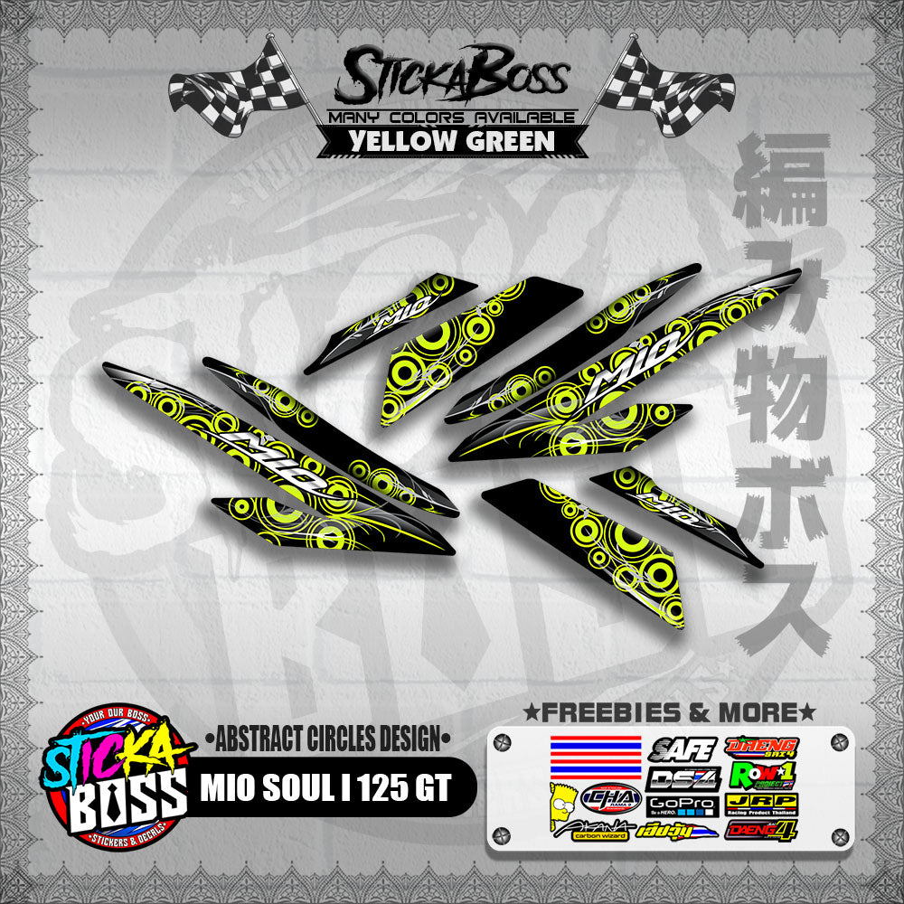 MIO SOUL I 125 GT DECALS ( ABSTRACT CIRCLES DESIGN )【WITH FREEBIES】