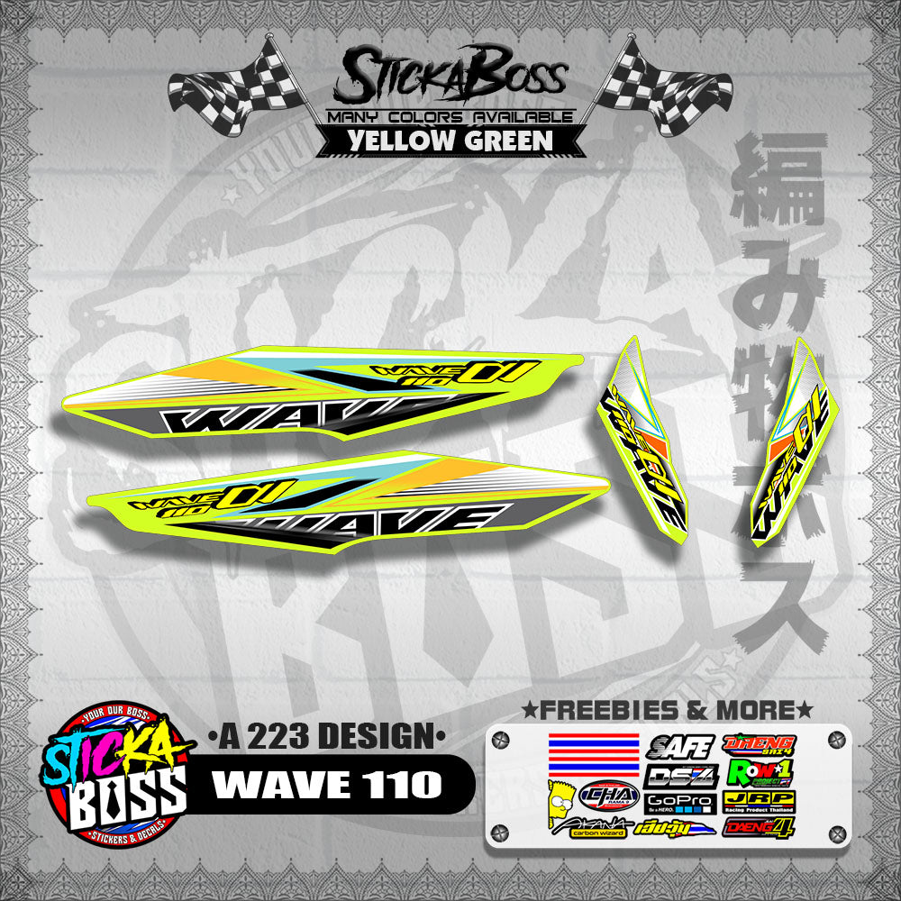WAVE 110 DECALS ( A 223 DESIGN )【WITH FREEBIES】