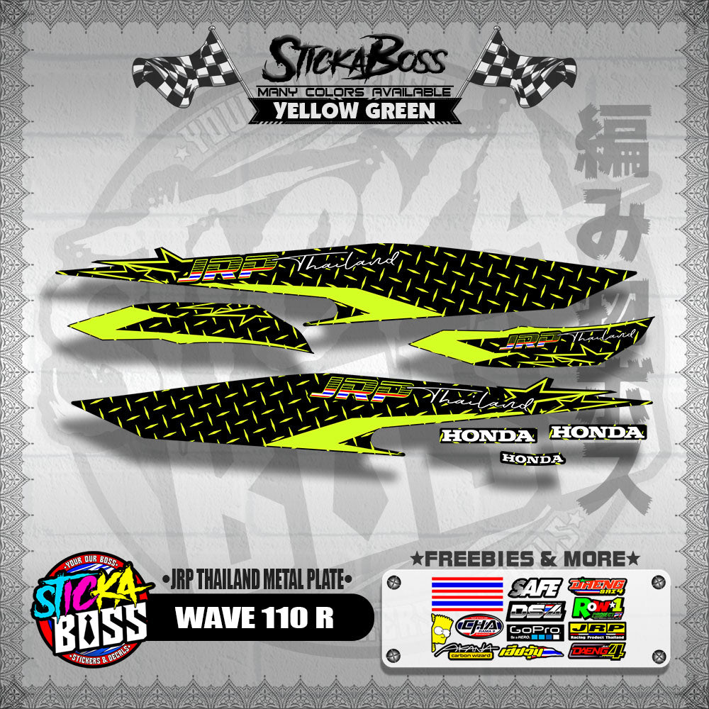 WAVE 110 R DECALS ( JRP THAILAND METAL PLATE )【WITH FREEBIES】