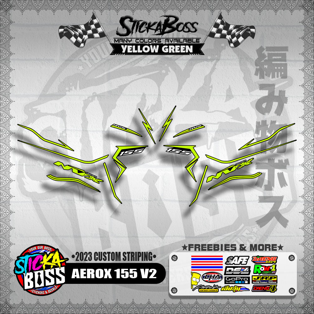 AEROX 155 V2 DECALS ( 2023 CUSTOM STRIPING )【WITH FREEBIES】