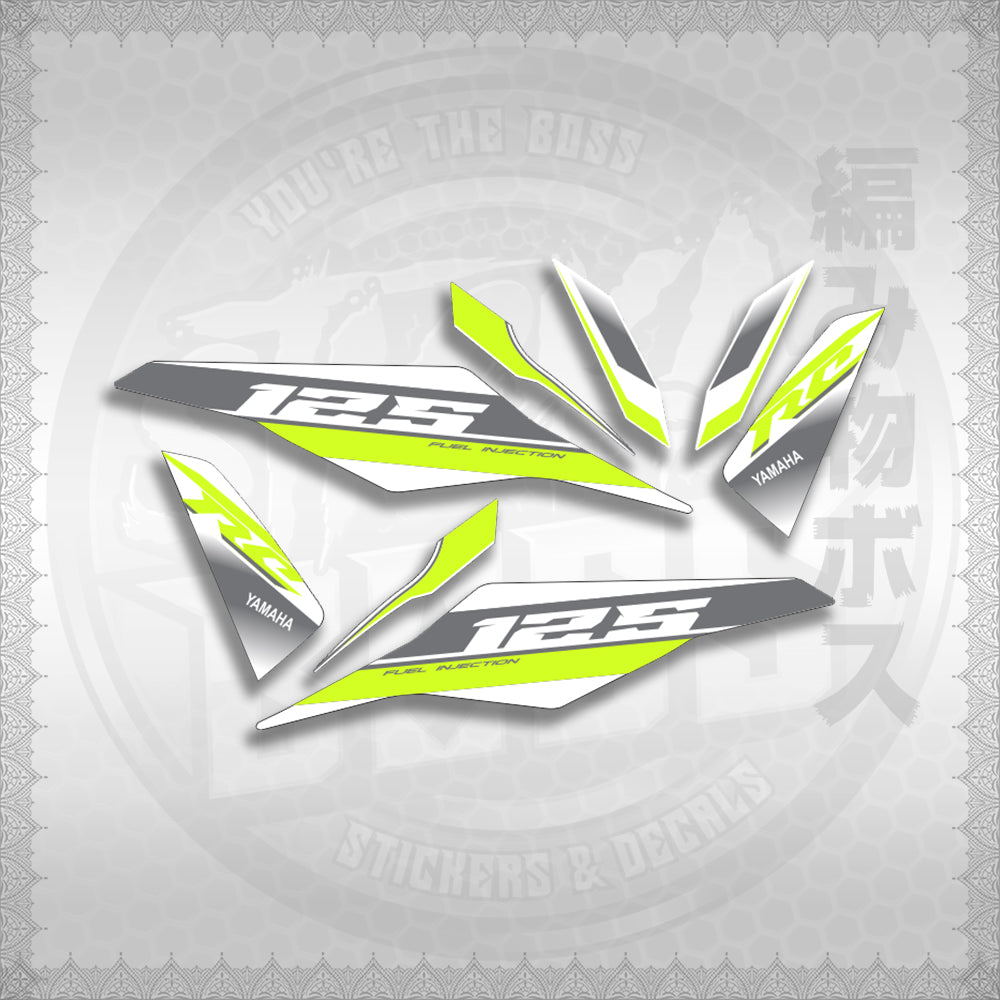 MIO I 125 M3 DASH RC EDITION FOR WHITE STICKER DECALS By STICKABOSS (SOFIE LAMINATED WATERPROOF)