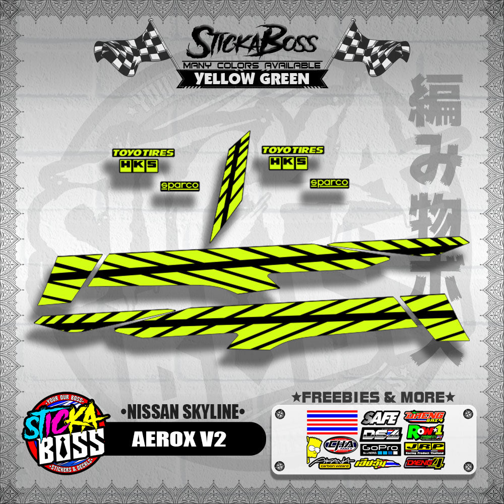 AEROX V2 DECALS ( NISSAN SKYLINE )【WITH FREEBIES】