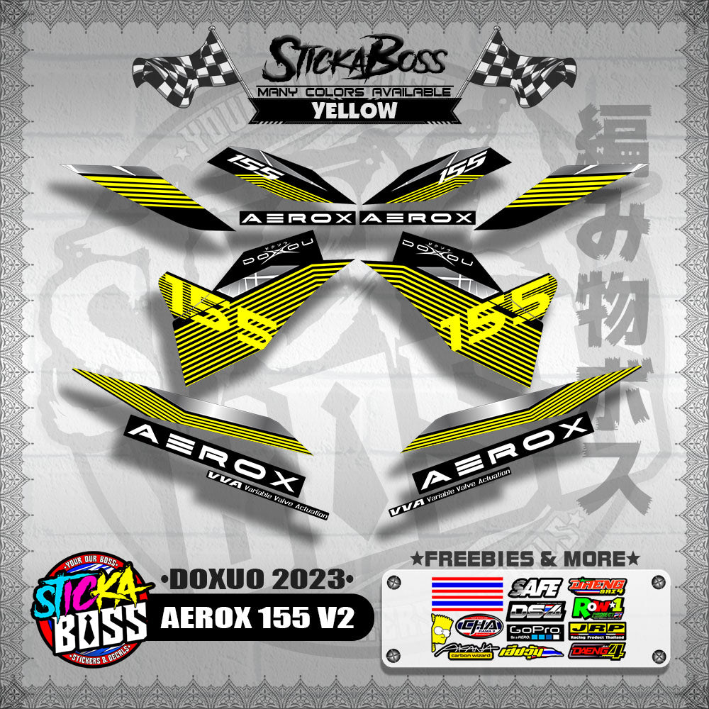 AEROX 155 V2 DECALS ( DOXUO 2023 )【WITH FREEBIES】