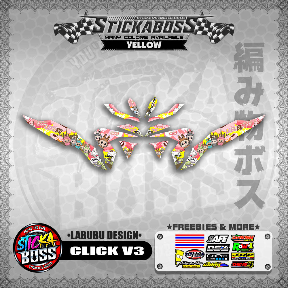 CLICK V3 STICKER DECALS (LABUBU DESIGN)【WITH FREEBIES】