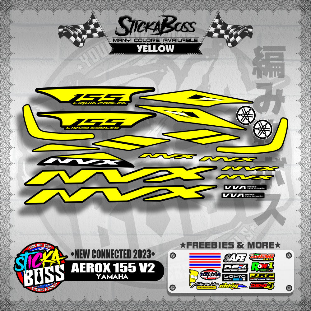 AEROX 155 V2 DECALS ( NEW CONNECTED 2023 )【WITH FREEBIES】
