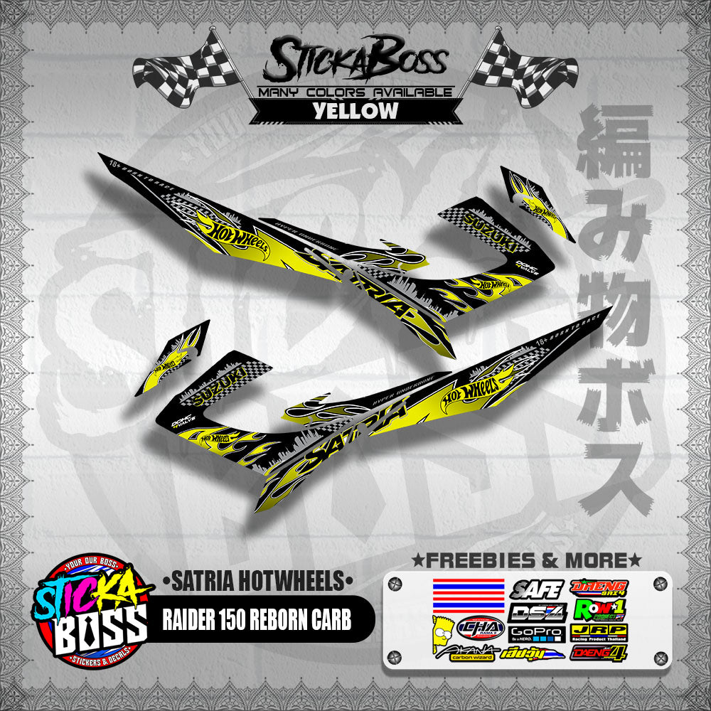 RAIDER 150 REBORN CARB DECALS ( SATRIA HOTWHEELS )【WITH FREEBIES】