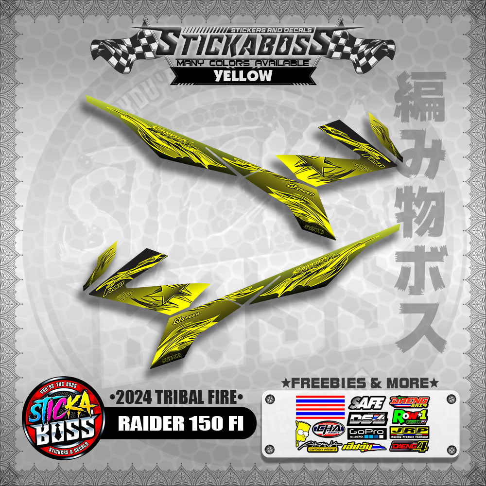 RAIDER 150 FI STICKER DECALS ( 2024 TRIBAL FIRE )【WITH FREEBIES】