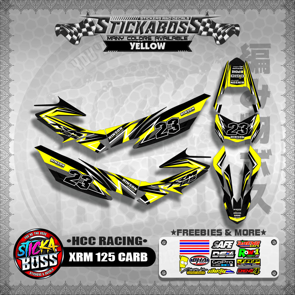 XRM 125 CARB STICKER FULL DECALS ( HCC RACING )【WITH FREEBIES】