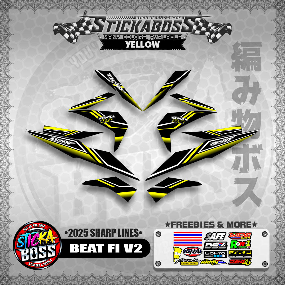 BEAT FI V2 INDO STICKER DECALS ( 2025 SHARP LINES )【WITH FREEBIES】