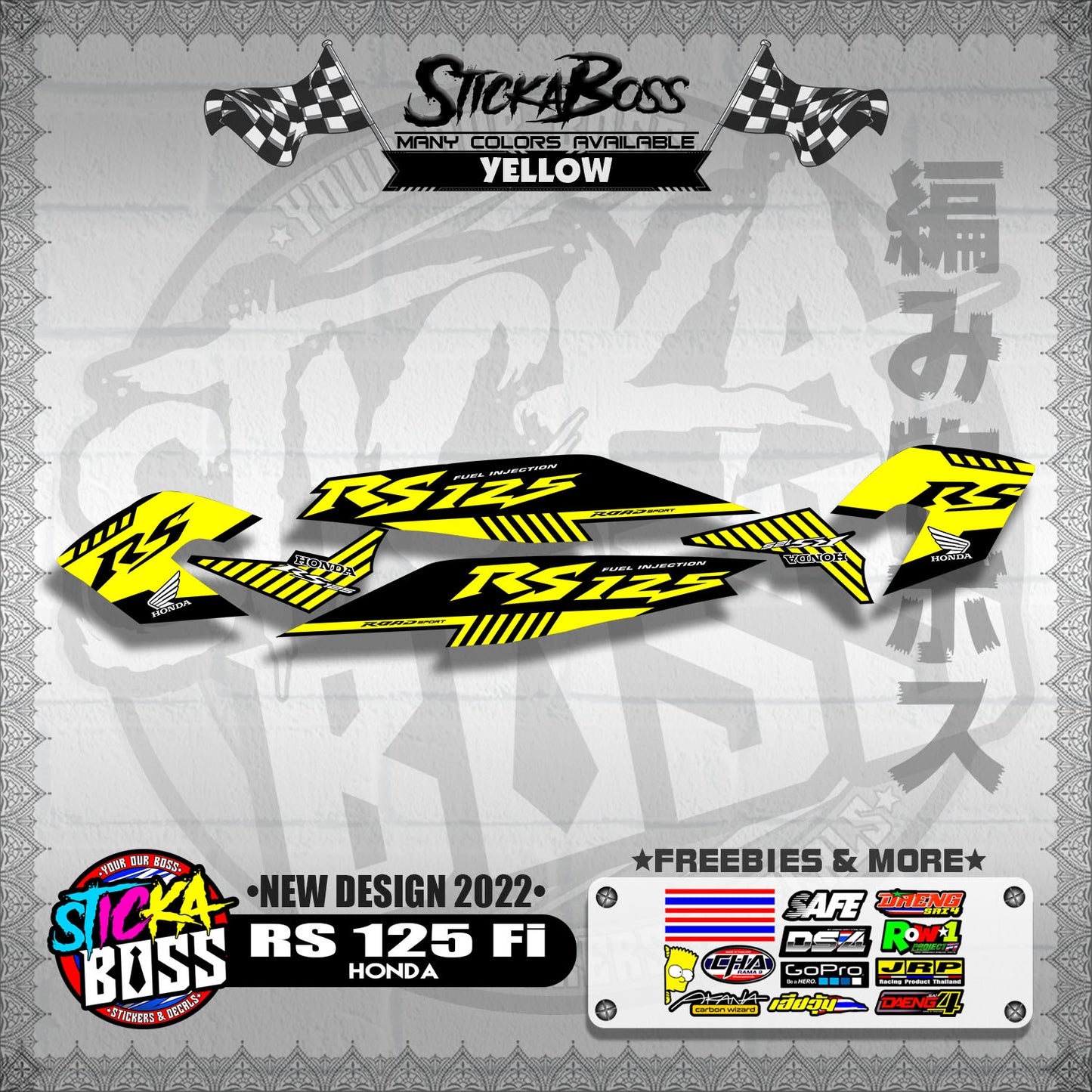 RS 125 Fi DECALS ( NEW DESIGN 2022 )【WITH FREEBIES】