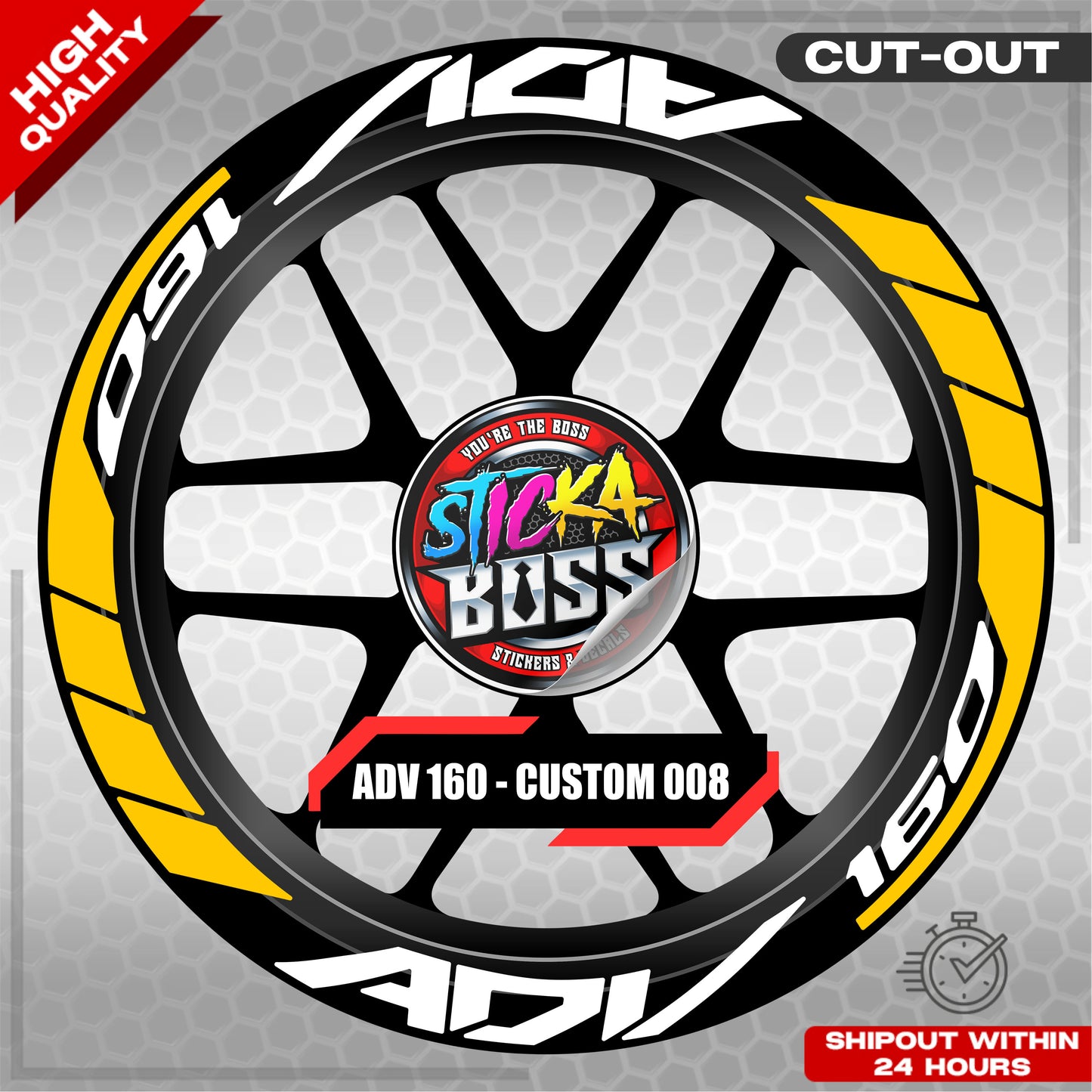 ADV 160 MAG STICKER SET ( 2 MAGS ) - CUSTOM 008 | VINYL WATERPROOF CUT-OUT DECALS