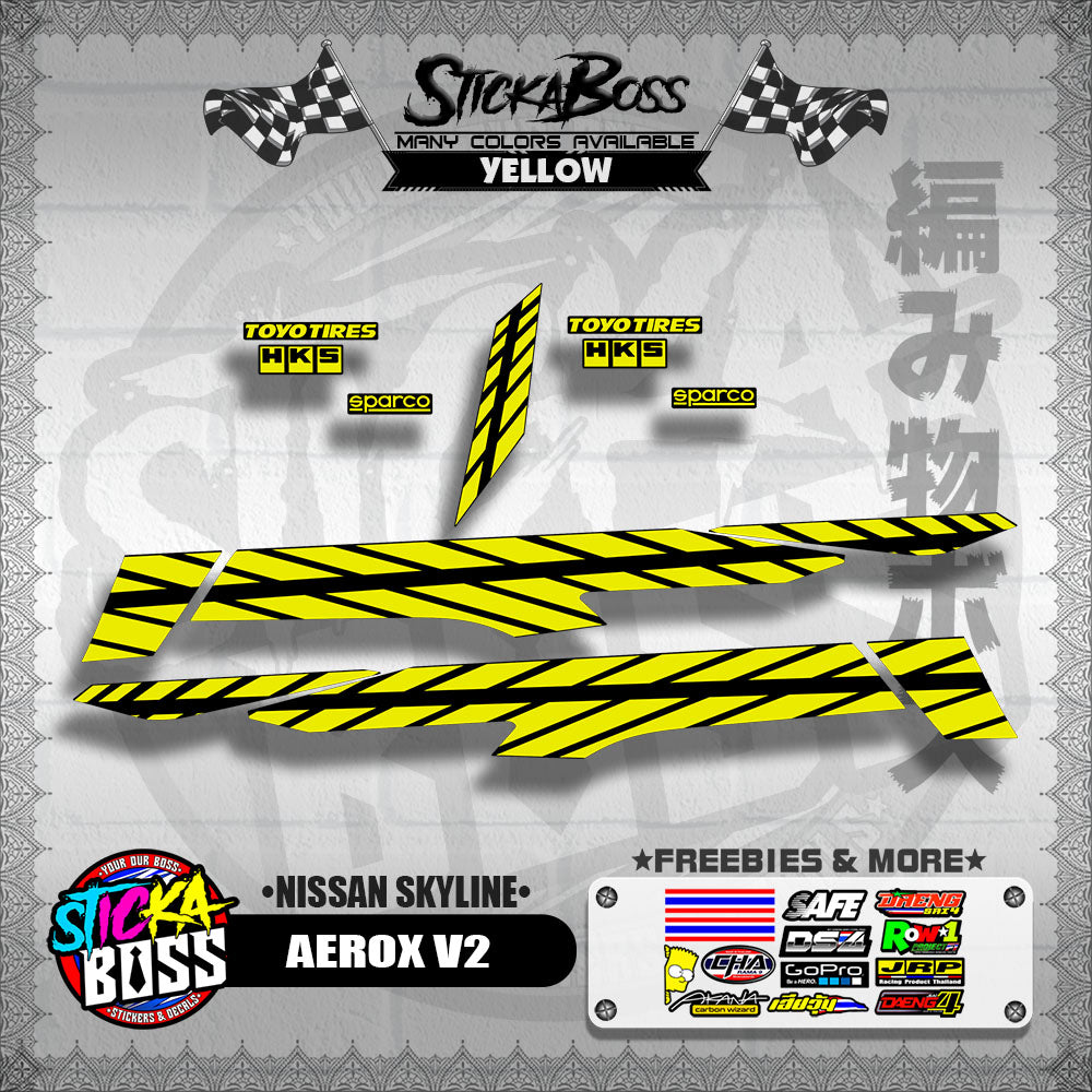 AEROX V2 DECALS ( NISSAN SKYLINE )【WITH FREEBIES】