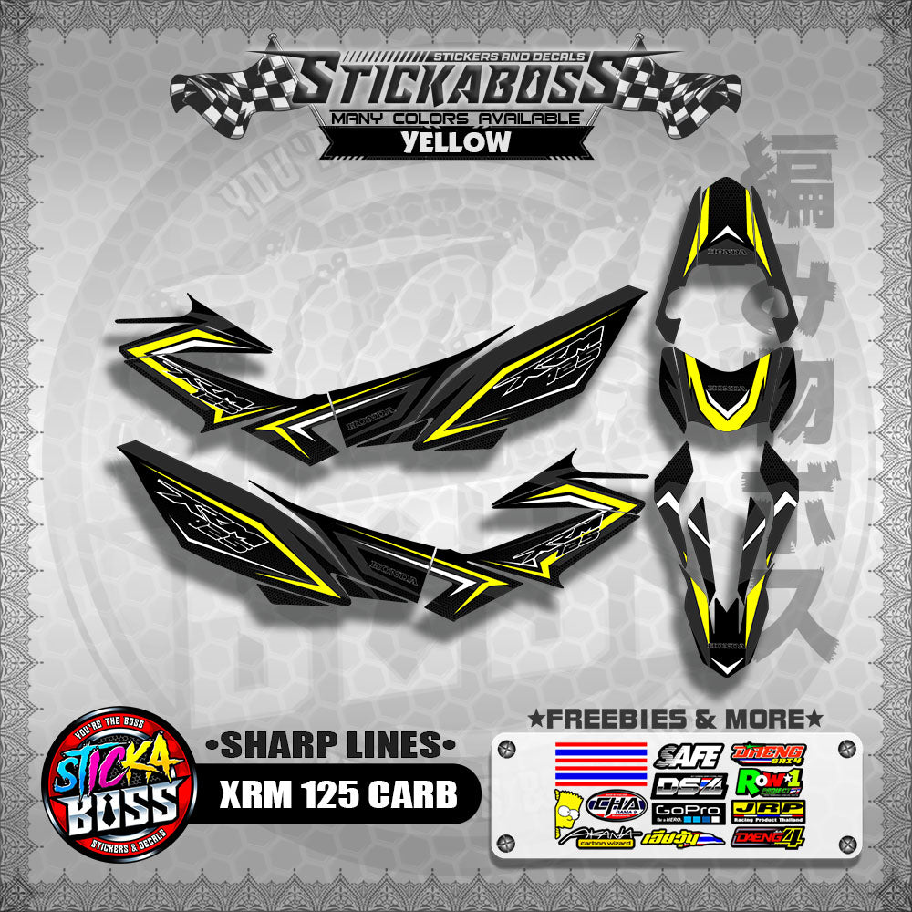 XRM 125 CARB STICKER FULL DECALS ( SHARP LINES )【WITH FREEBIES】