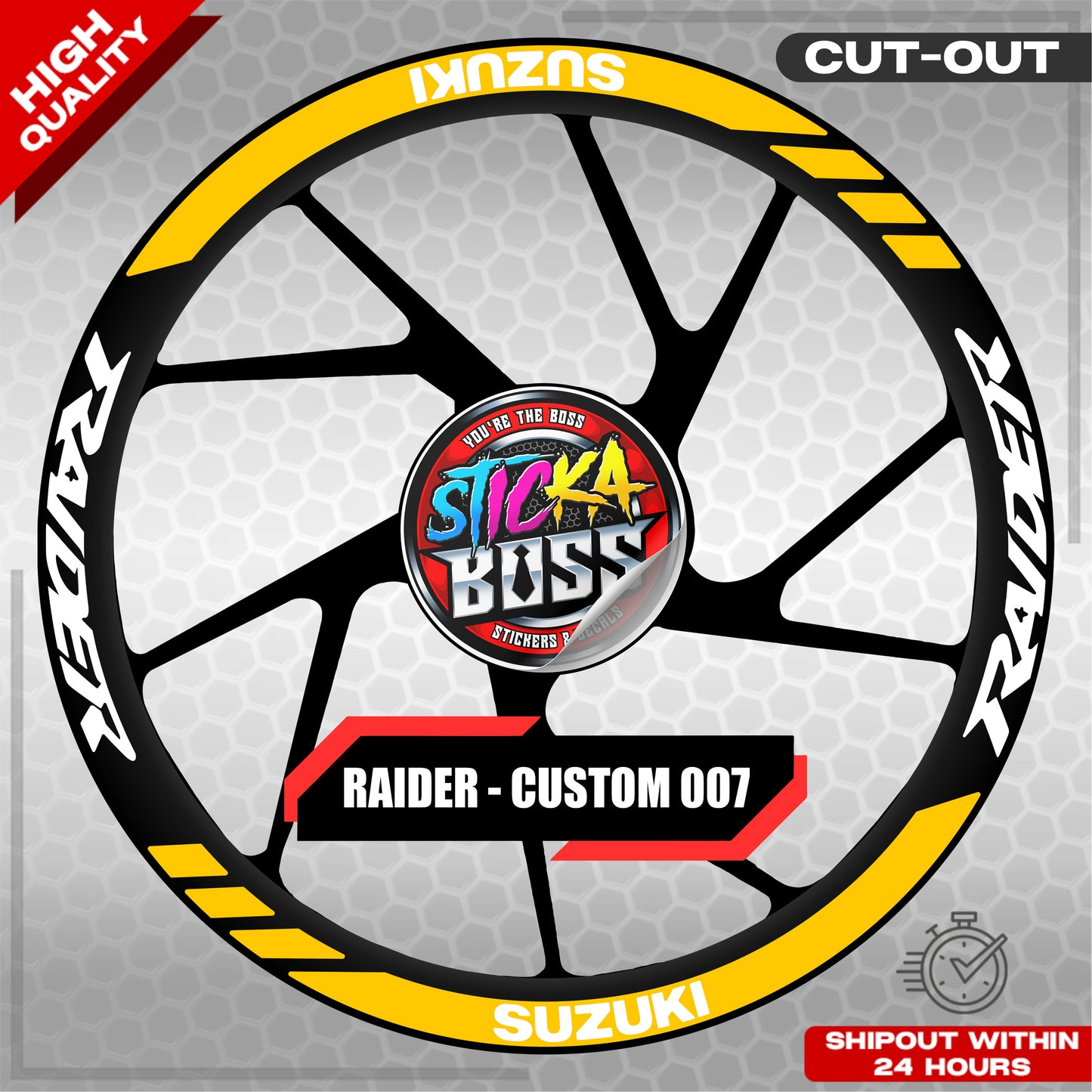 RAIDER R150 MAGS STICKER SET ( 2 MAGS ) - CUSTOM 007 | VINYL WATERPROOF CUT-OUT DECALS